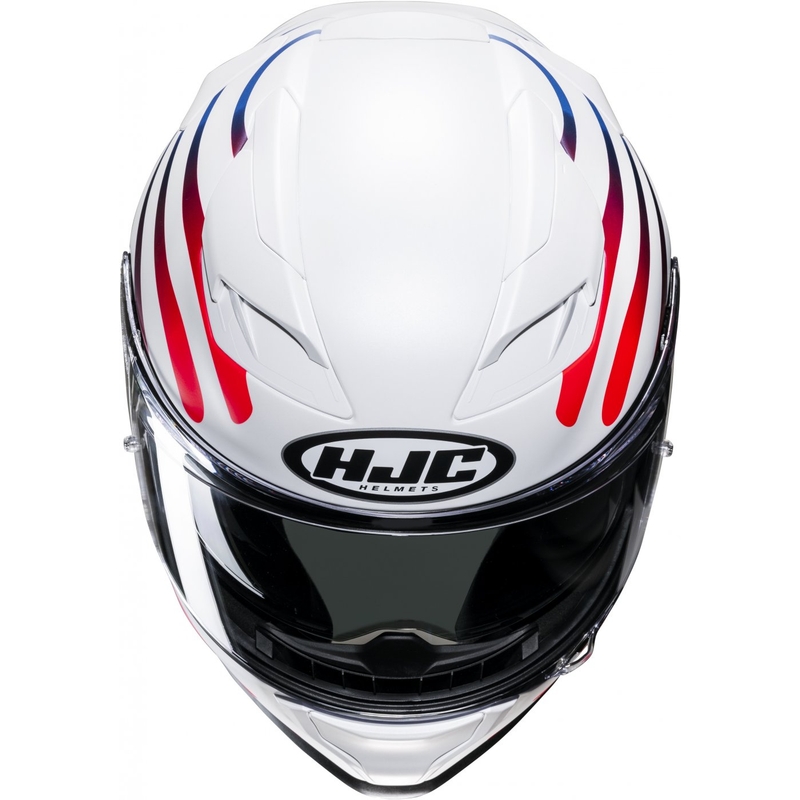 Integreret motorcykelhjelm HJC F71 Zen MC21SF hvid og regnbuefarvet