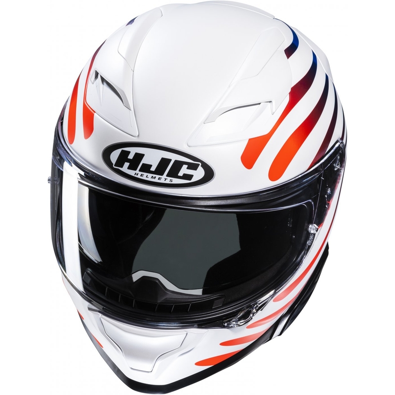 Integreret motorcykelhjelm HJC F71 Zen MC21SF hvid og regnbuefarvet
