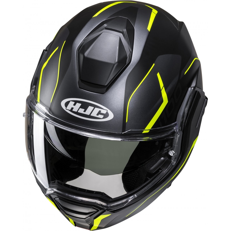 HJC i100 Lorix MC3HSF sort-grå-gul sammenklappelig motorcykelhjelm