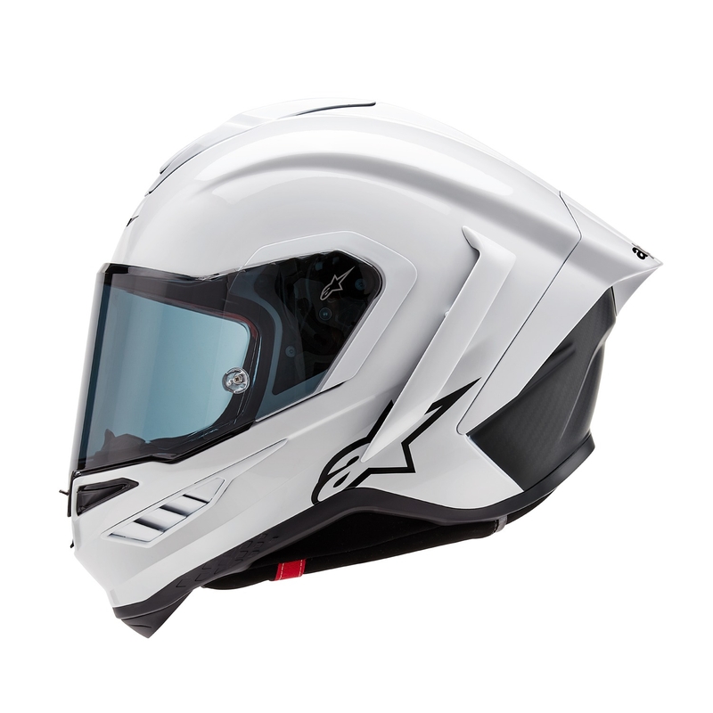Alpinestars Supertech R-10 Solid carbon white matt integral motorcykelhjelm