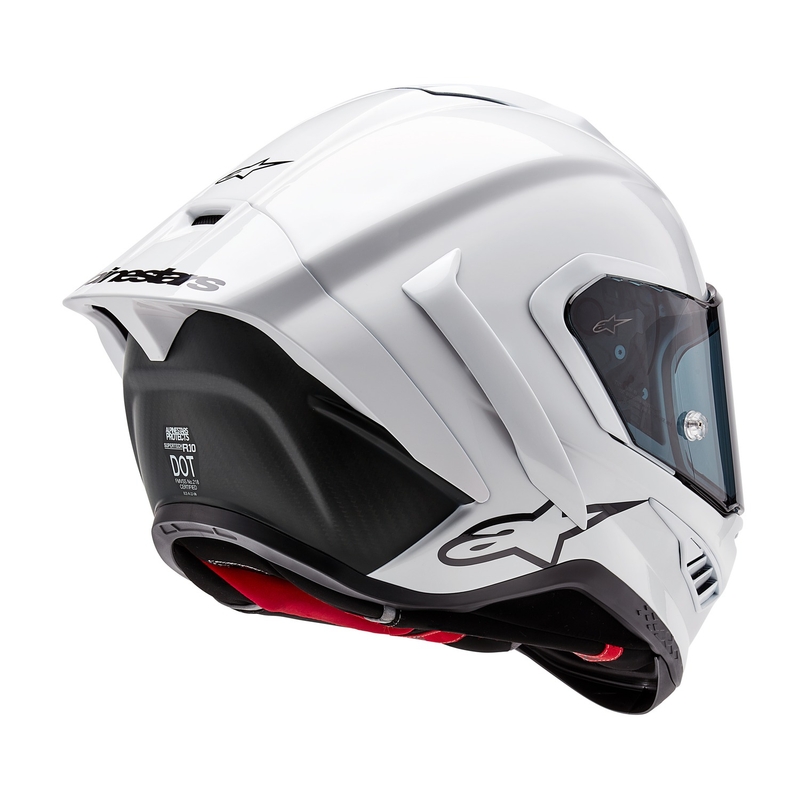 Alpinestars Supertech R-10 Solid carbon white matt integral motorcykelhjelm