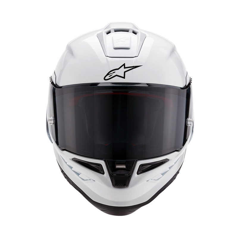 Alpinestars Supertech R-10 Solid carbon white matt integral motorcykelhjelm