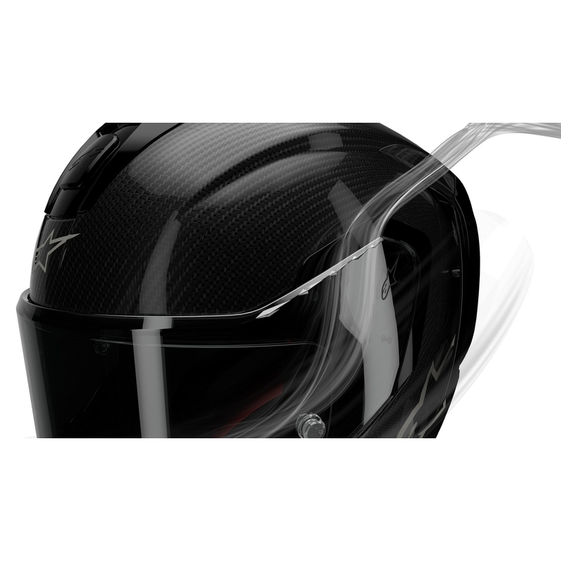 Alpinestars Supertech R-10 Team carbon rød og hvid integreret motorcykelhjelm
