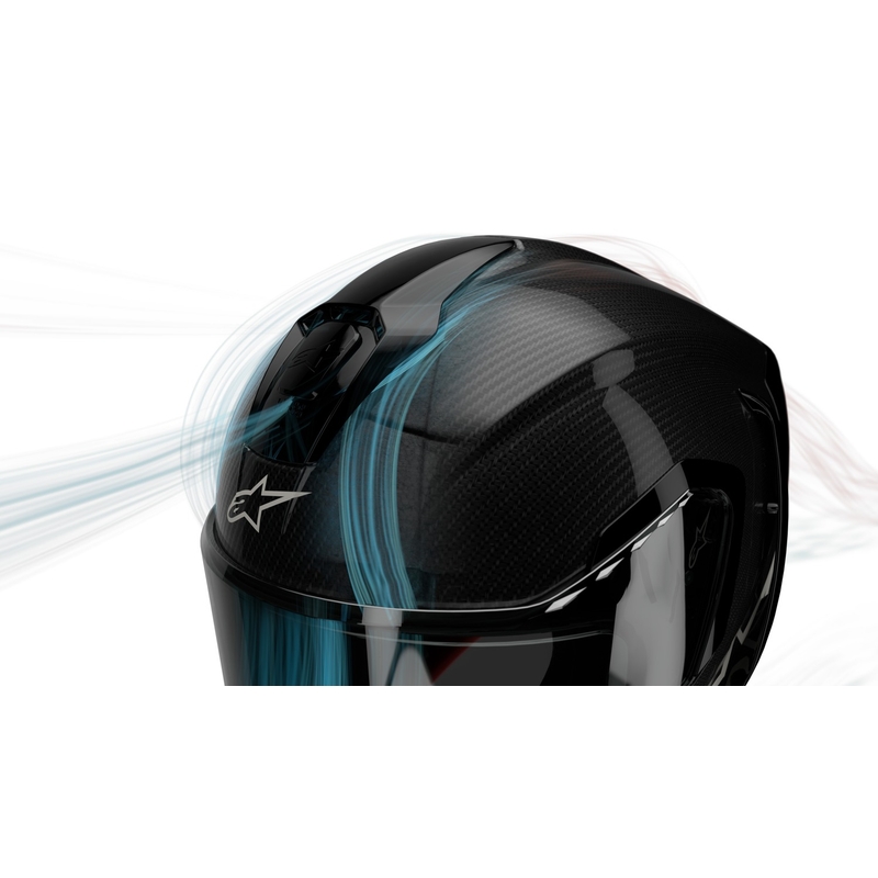 Alpinestars Supertech R-10 Team carbon rød og hvid integreret motorcykelhjelm