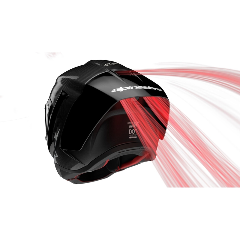 Alpinestars Supertech R-10 Team carbon rød og hvid integreret motorcykelhjelm