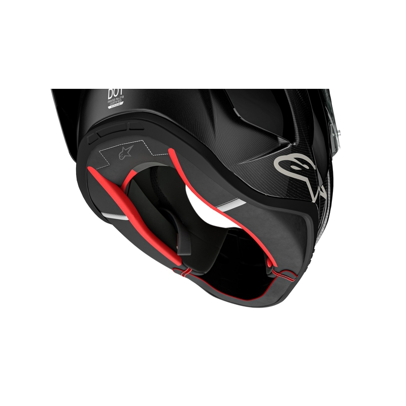 Alpinestars Supertech R-10 Team carbon rød og hvid integreret motorcykelhjelm