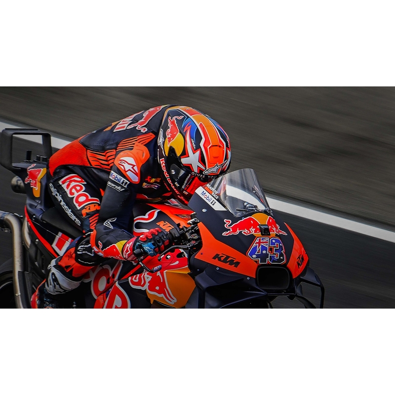 Integralhjelm Alpinestars Supertech R-10 Team carbon fluo rød-blå-hvid mat