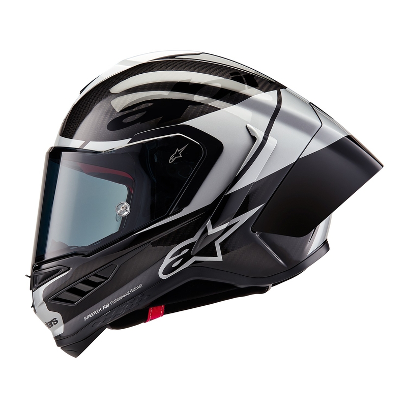 Alpinestars Supertech R-10 Element carbon fullface motorcykelhjelm sølv-sort