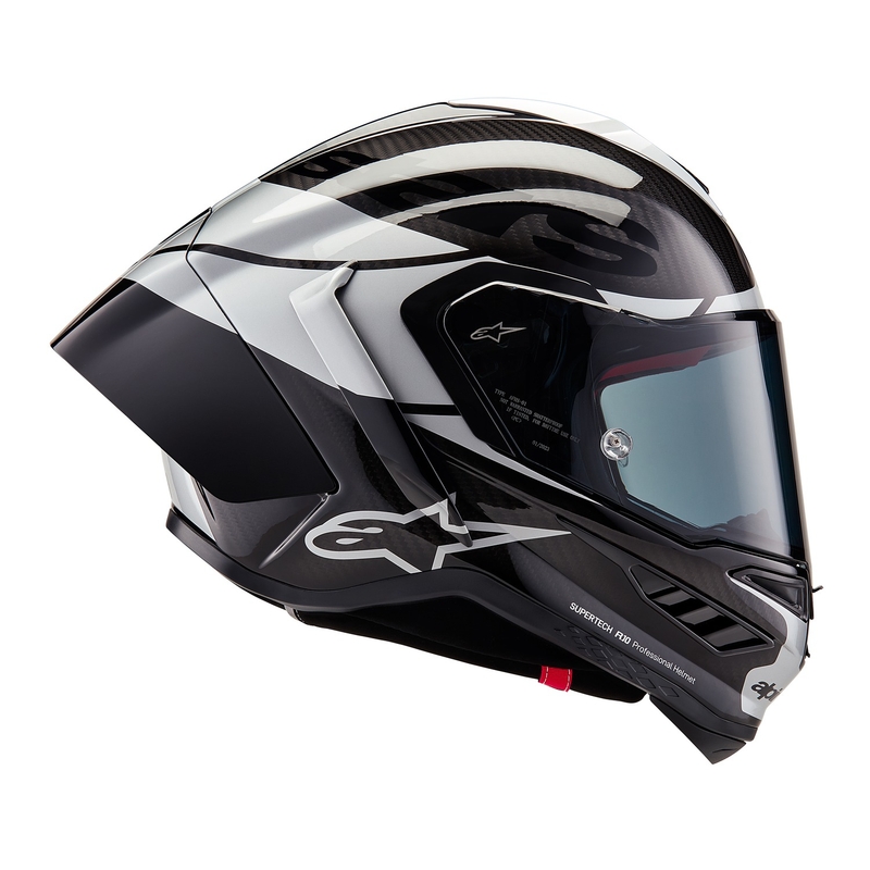 Alpinestars Supertech R-10 Element carbon fullface motorcykelhjelm sølv-sort