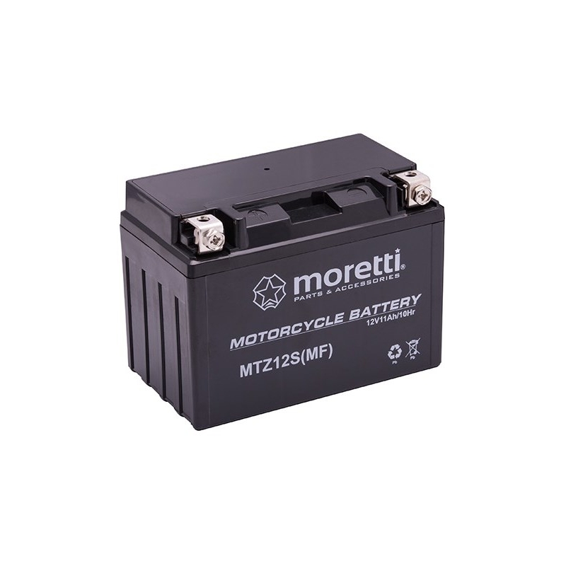 Vedligeholdelsesfrit gelebatteri Moretti MTZ12S, 12V 10Ah
