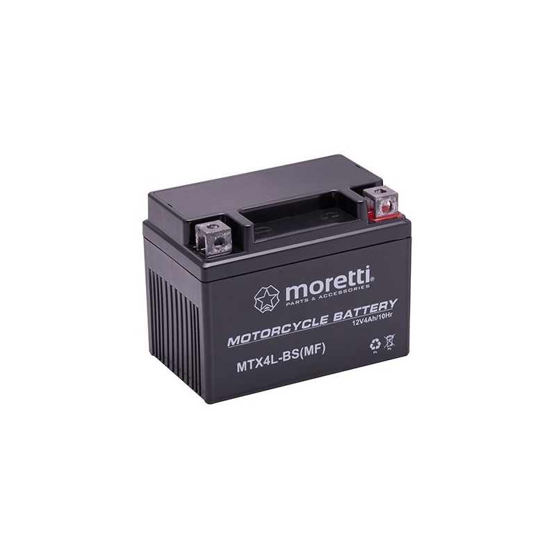 Moretti MTX4L-BS vedligeholdelsesfrit gelebatteri, 12V 4Ah