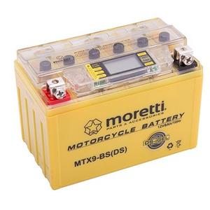 Moretti MTX9-BS vedligeholdelsesfrit gelebatteri, 12V 8Ah med spændingsmåler