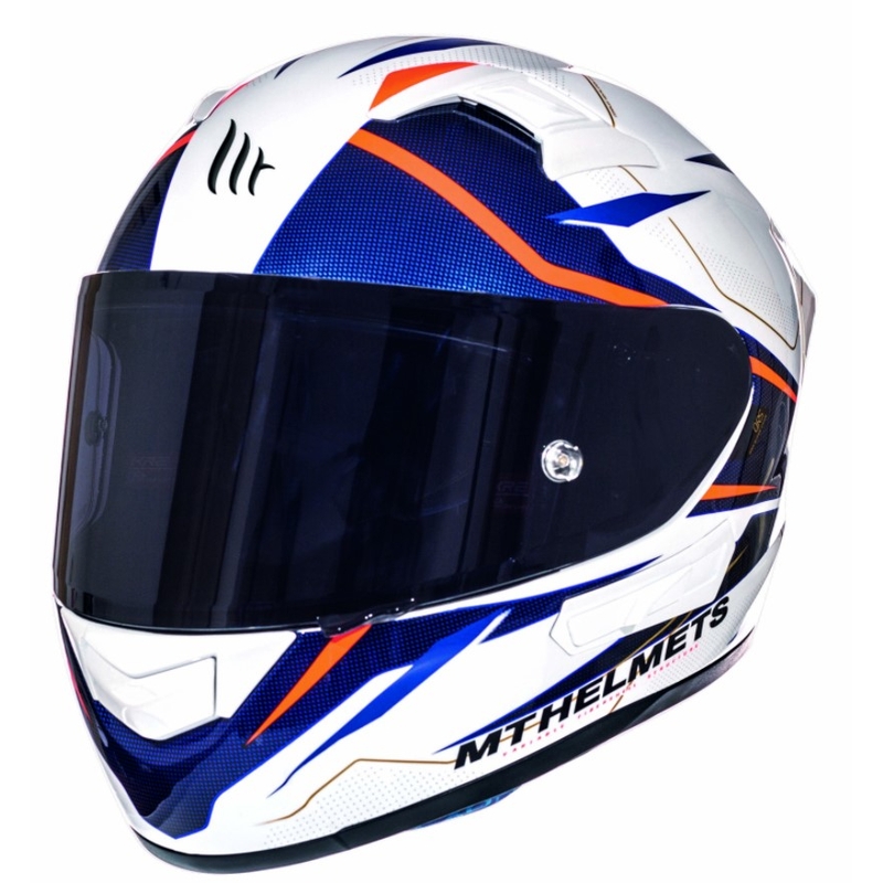 Integrální přilba na motorku MT Kre Intrepid SV bílá-fluo červená