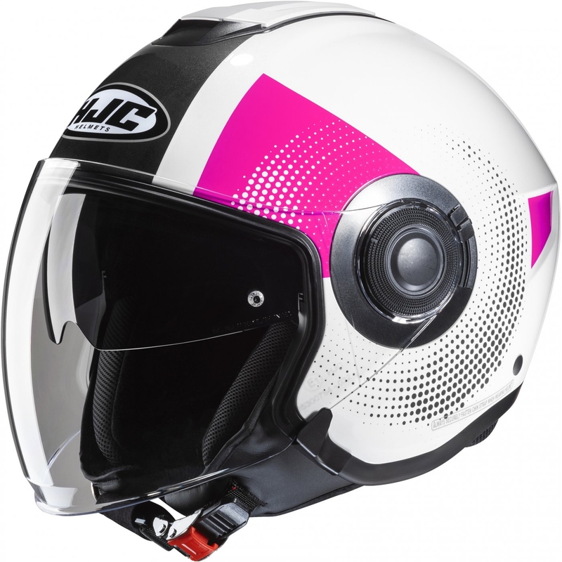 HJC i40N Pyle MC8 pink-sort-hvid åben motorcykelhjelm