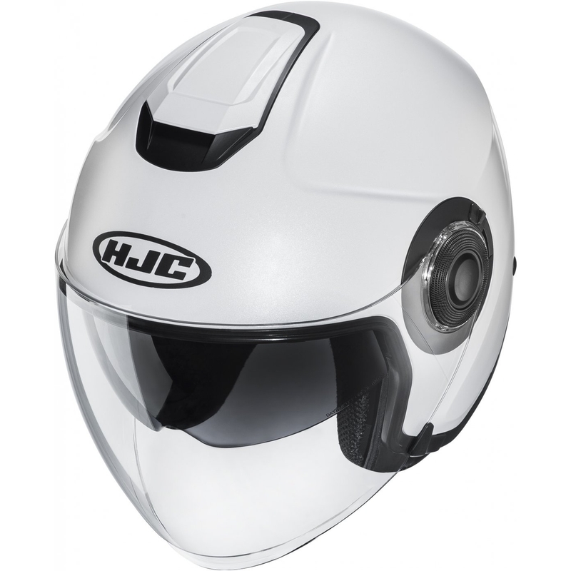 Åben motorcykelhjelm HJC i40N Solid pearl white