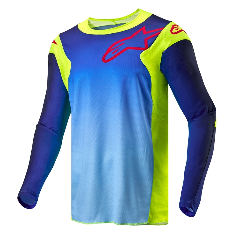 Alpinestars Racer Hoen motocrosstrøje fluo gul-blå-rød