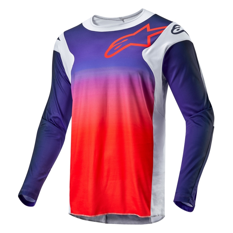Motocross trøje Alpinestars Racer Hoen grå-blå-orange