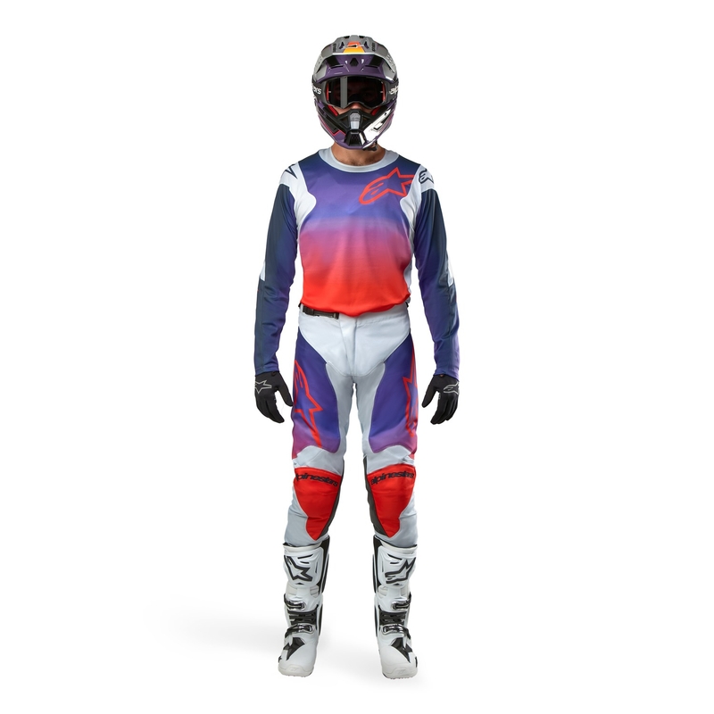 Motocross trøje Alpinestars Racer Hoen grå-blå-orange