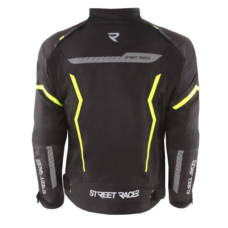 Street Racer Flex sort-fluogul motorcykeljakke