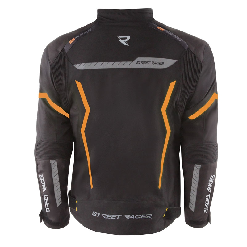 Street Racer Flex motorcykeljakke sort-orange