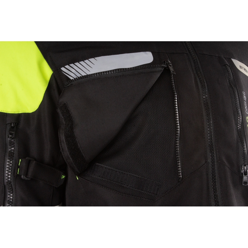 Street Racer All Season Motorcykeljakke Sort-Fluo Gul