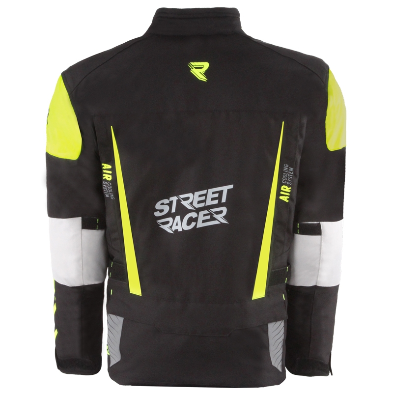 Street Racer All Season Motorcykeljakke Sort-Fluo Gul