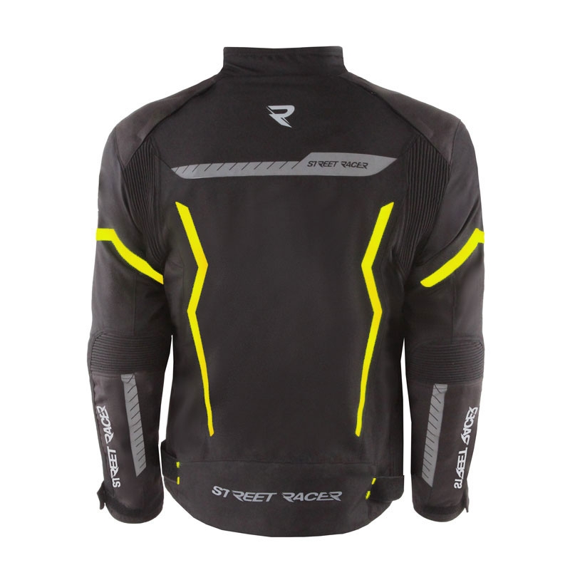 Street Racer Flex Air sort-fluogul motorcykeljakke