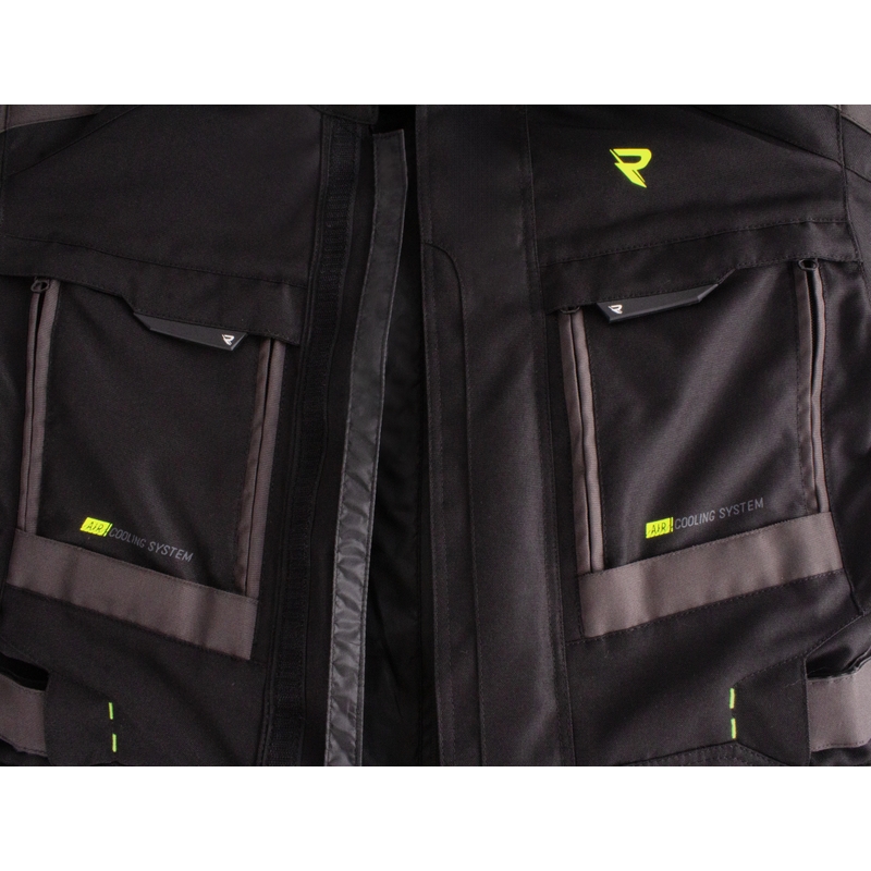 Motorcykeljakke Street Racer Rocket sort-grå-fluo gul