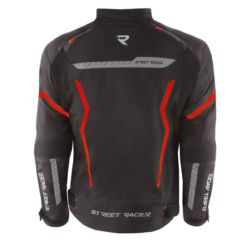 Street Racer Flex sort og rød motorcykeljakke