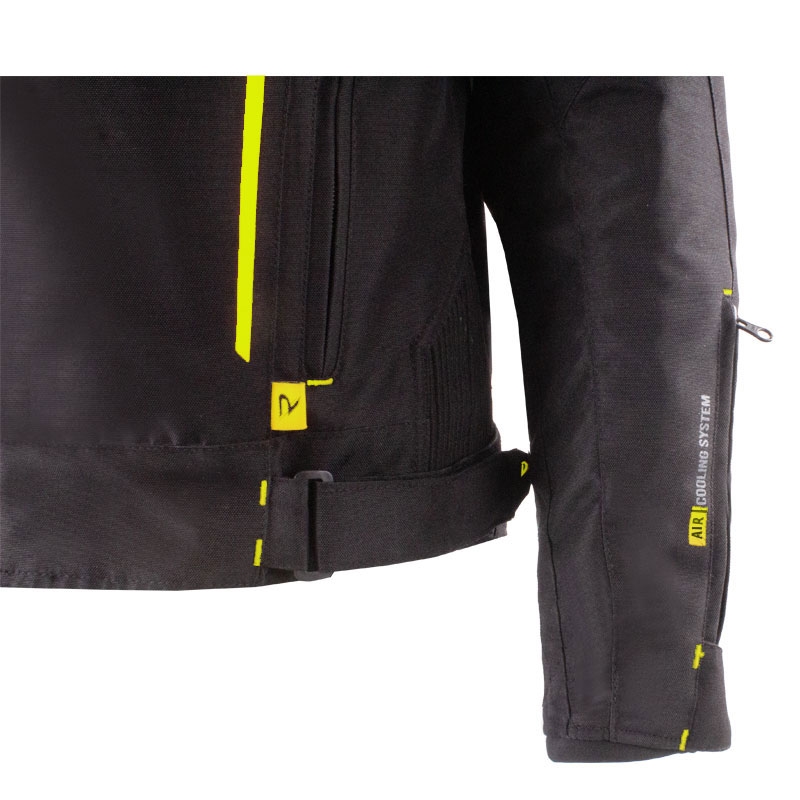 Motorcykeljakke Street Racer Flex EVO sort-fluo gul