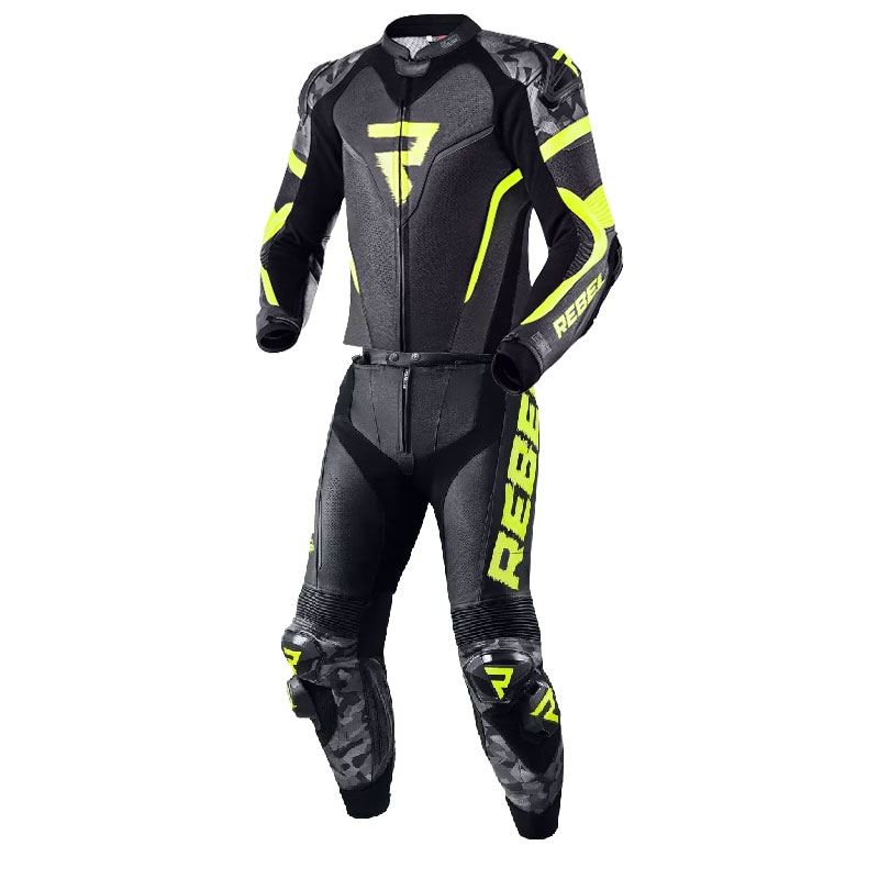 Rebelhorn Rebel Black-Grey-Fluo Yellow motorcykeloverall