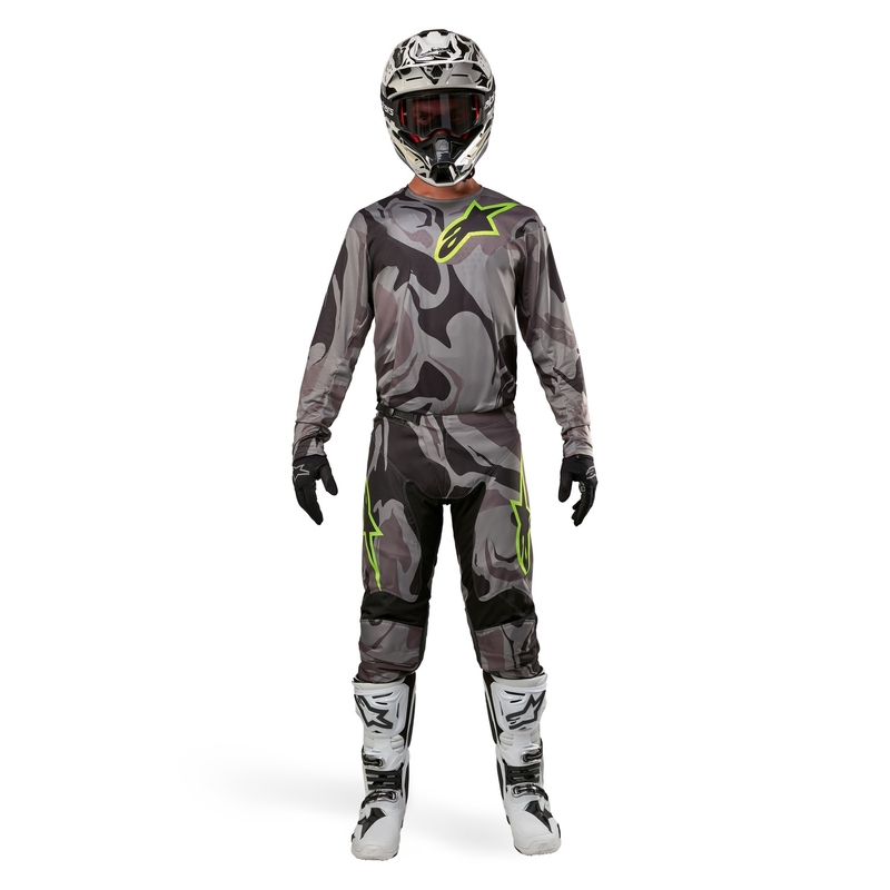 Alpinestars Racer Tactical motocrossbukser grå camo-fluo gul-sort