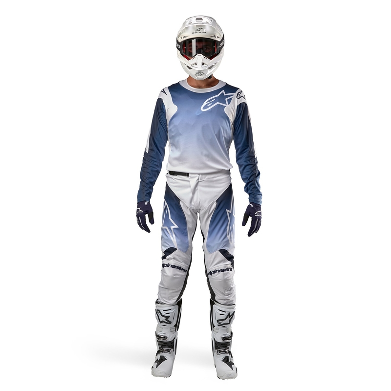 Alpinestars Racer Hoen Motocross Pants Blå og hvid