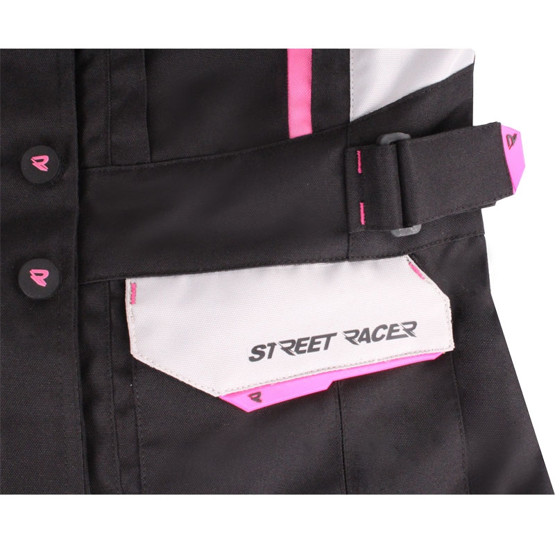 Dame motorcykeljakke Street Racer Hilax sort-grå-pink