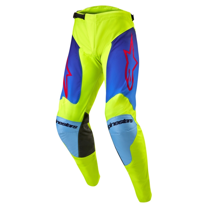Alpinestars Racer Hoen fluogule-blå-røde motocrossbukser