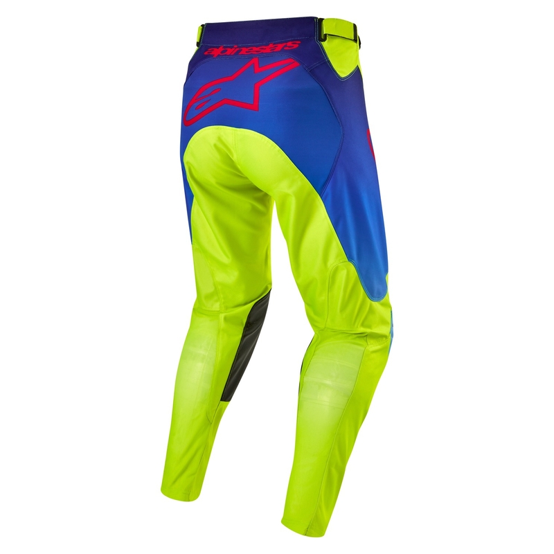 Alpinestars Racer Hoen fluogule-blå-røde motocrossbukser
