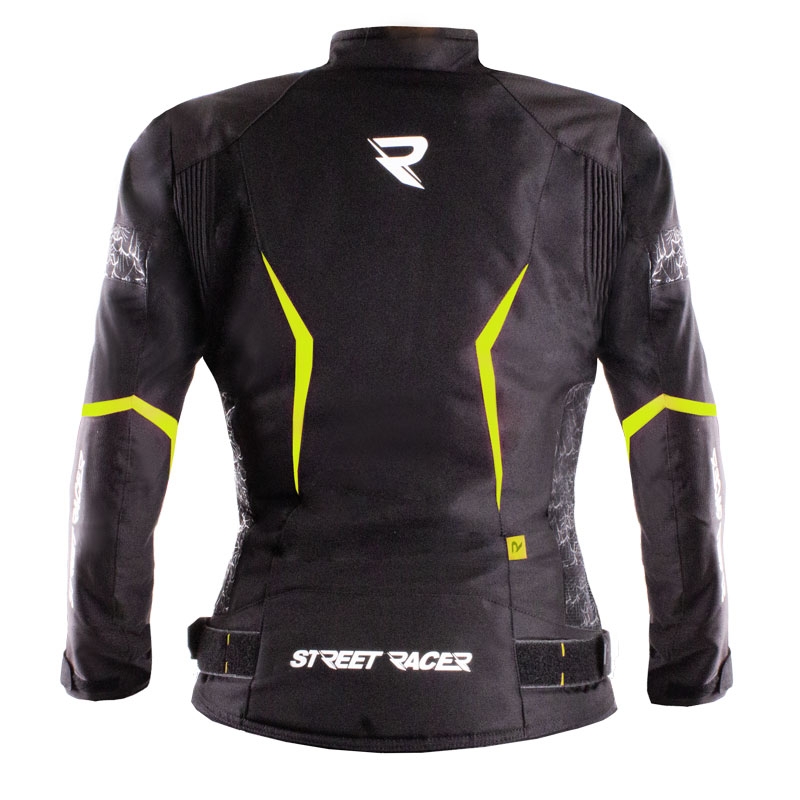 Motorcykeljakke til kvinder Street Racer Rose Black-Fluo Yellow