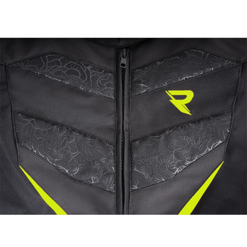 Motorcykeljakke til kvinder Street Racer Rose Black-Fluo Yellow