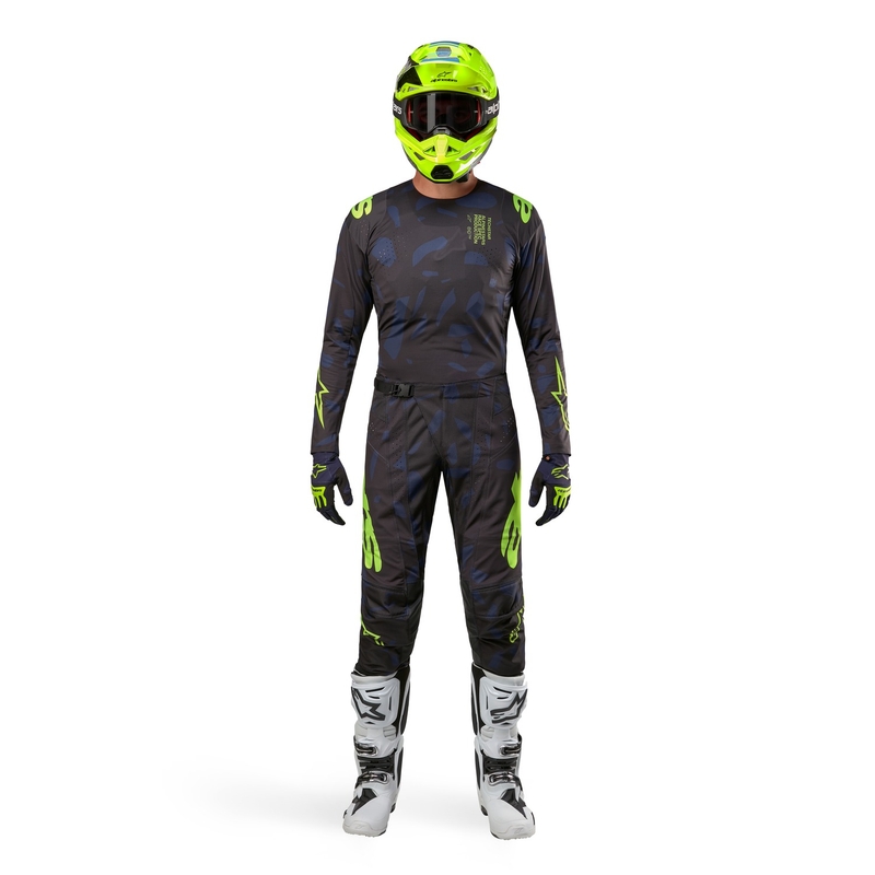 Alpinestars Techstar Rantera motocrossbukser sort-blå-fluo gul