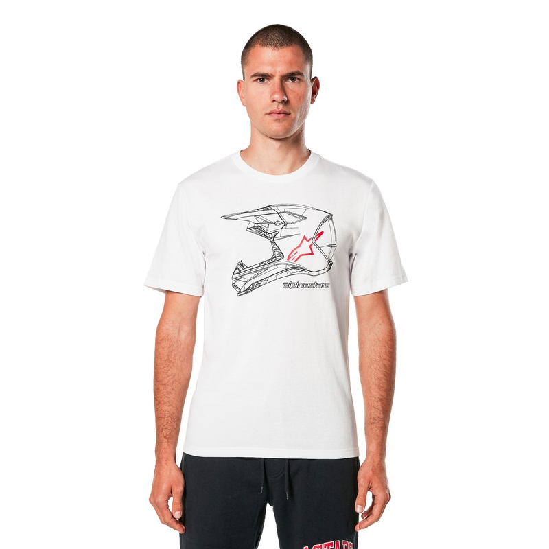 T-shirt Alpinestars MX-hjelm CSF hvid