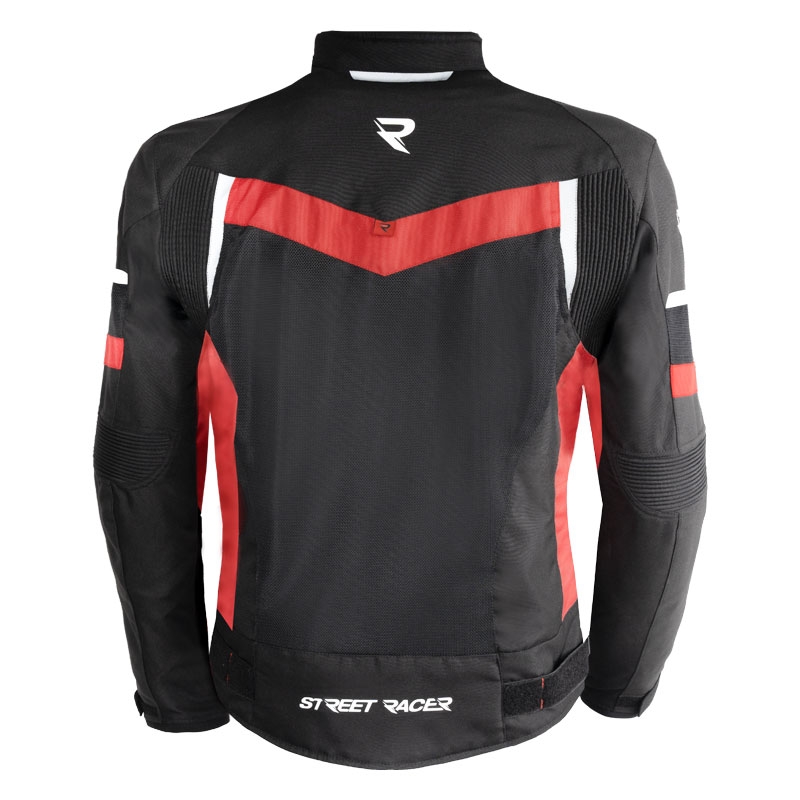 Street Racer Evans Air sort og rød motorcykeljakke