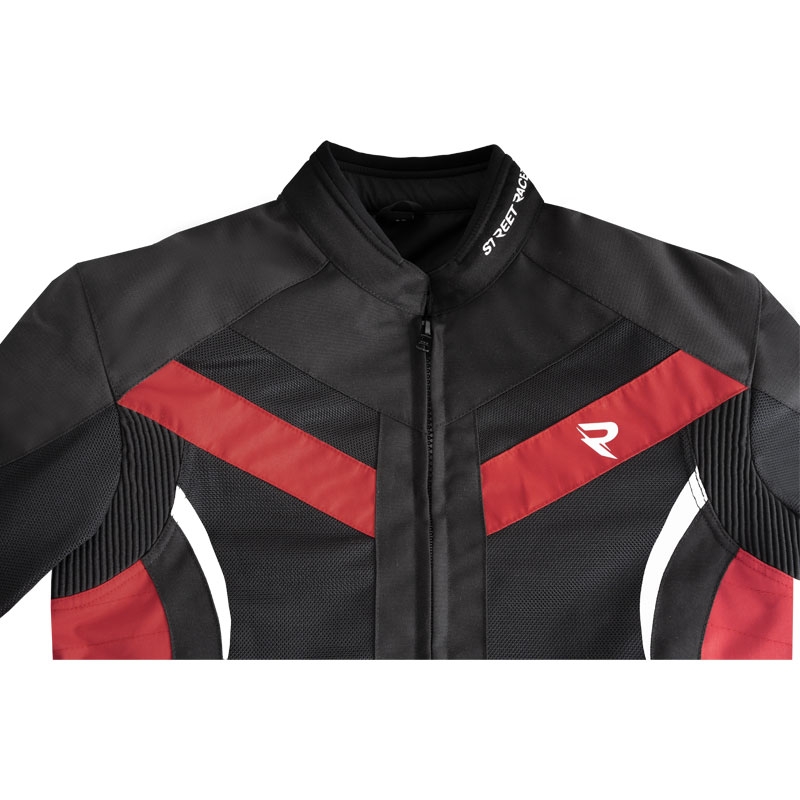 Street Racer Evans Air sort og rød motorcykeljakke