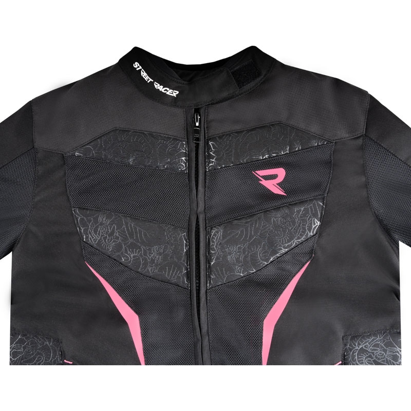 Street Racer Rose Air motorcykeljakke til kvinder i sort og pink