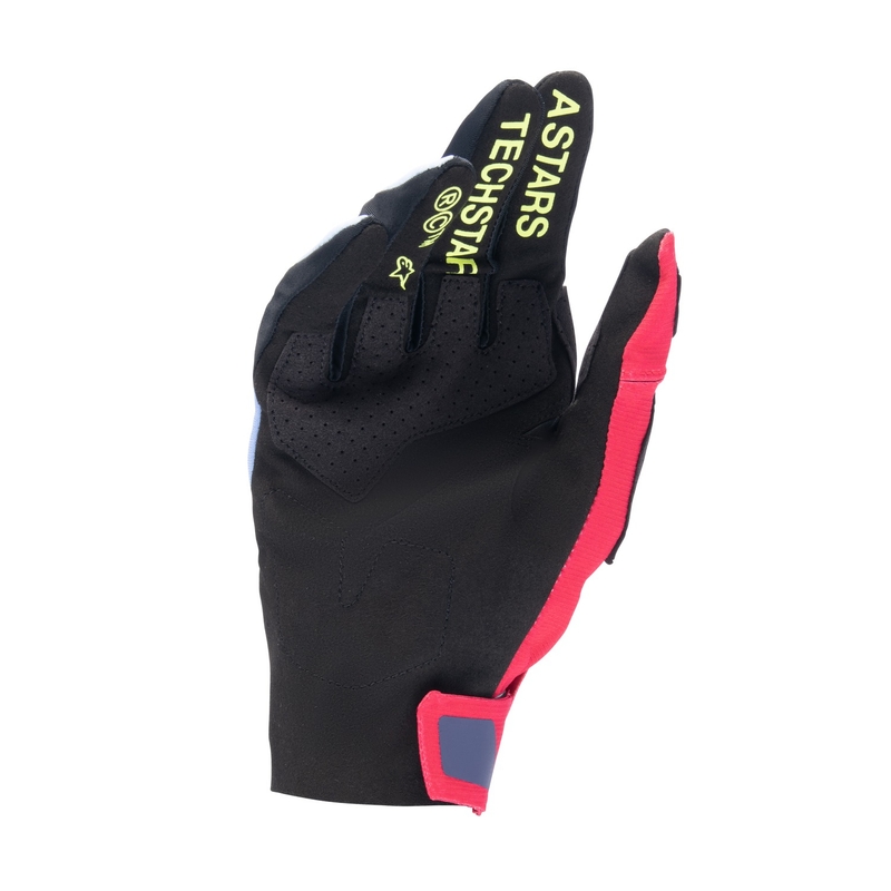Alpinestars Techstar motocrosshandsker lyseblå-rød-gul fluo-sort