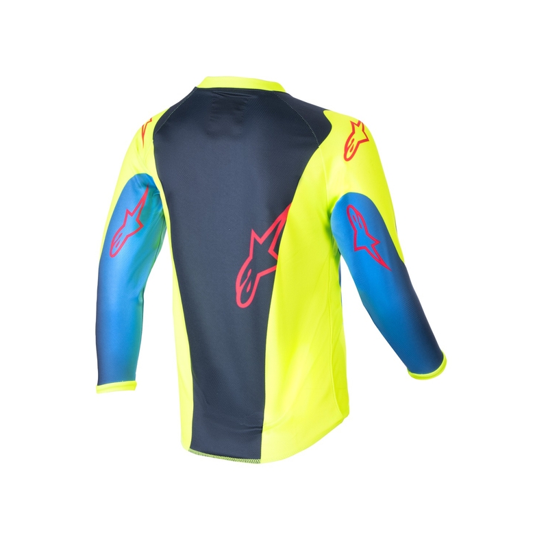 Dětský motokrosový dres Alpinestars Racer Hoen 2024 žluto fluo-tmavě modrý