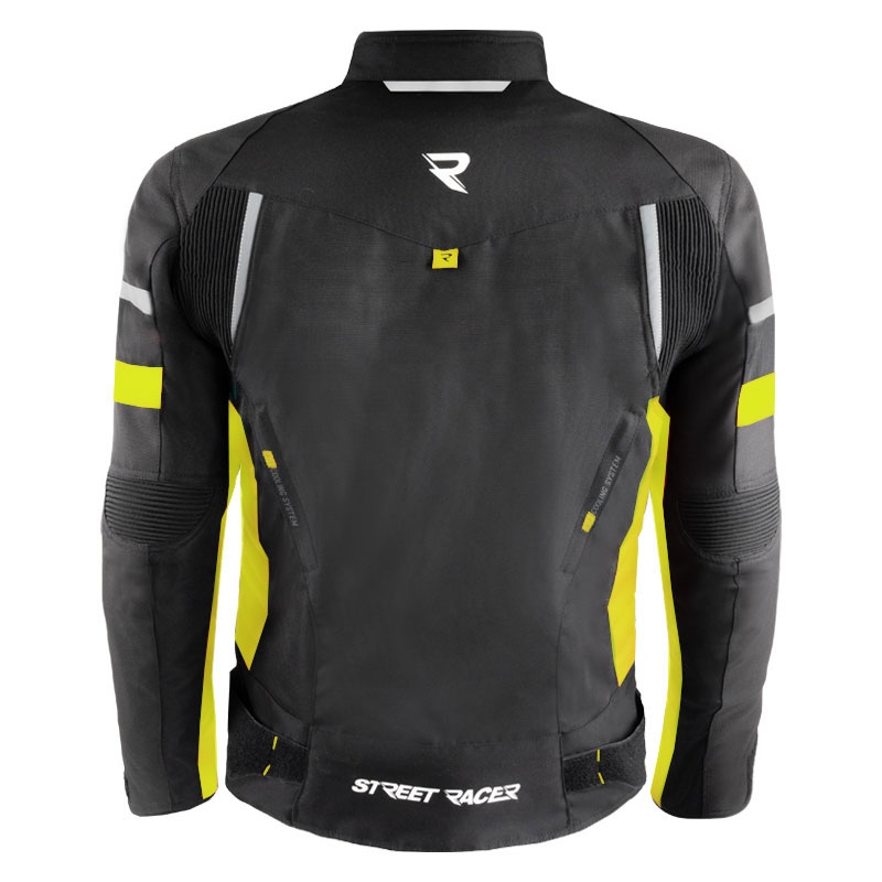 Street Racer Evans sort-fluogul motorcykeljakke