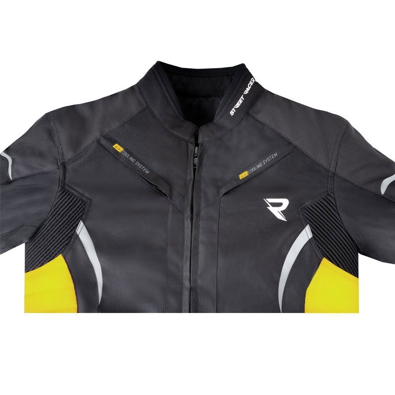 Street Racer Evans sort-fluogul motorcykeljakke