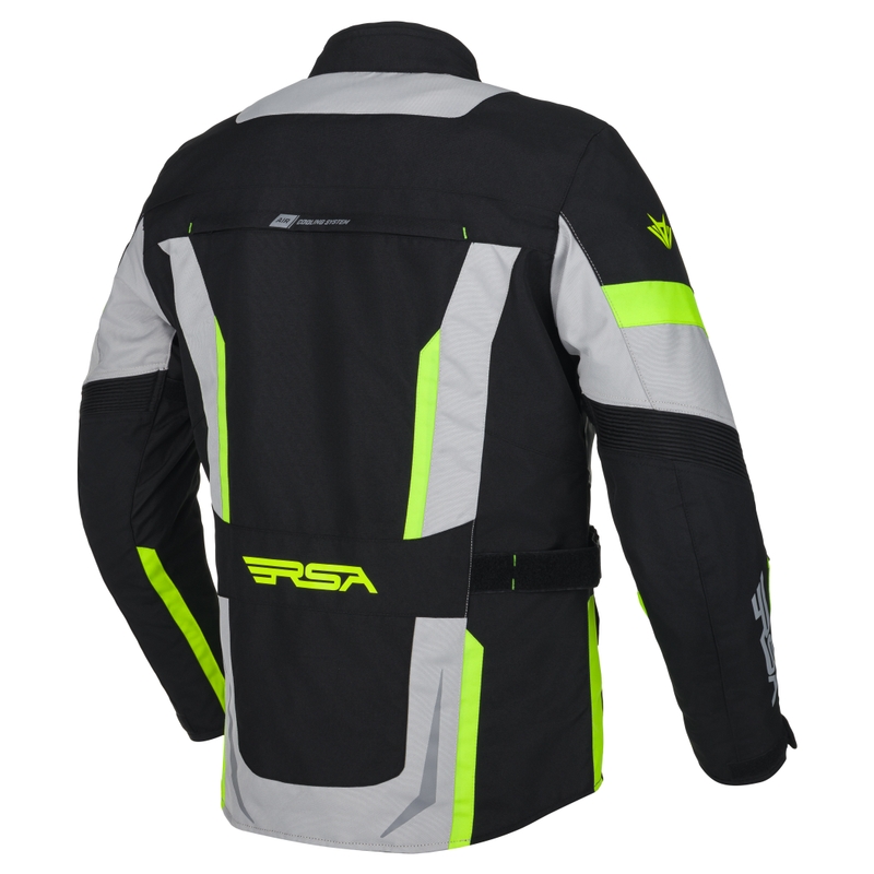 Motorcykeljakke RSA EXO 2 sort-grå-fluogul