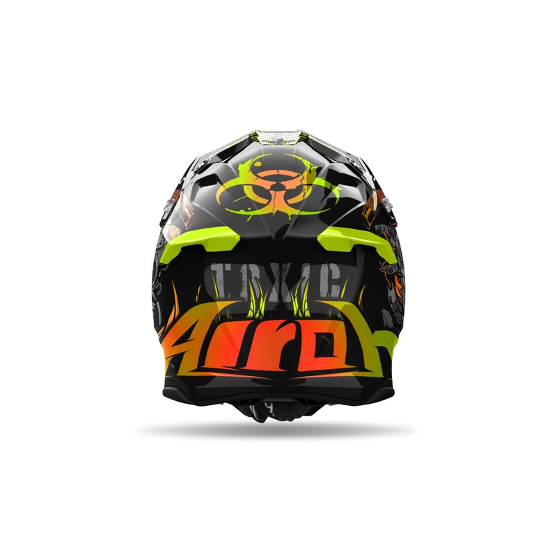 Motocrosshjelm Airoh Twist 3 Toxic sort-orange