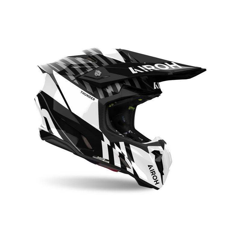 Motocrosshjelm Airoh Twist 3 Thunder blank sort og hvid